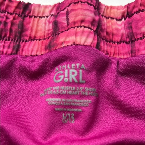 Athleta Girl Pink Tie-Dye Shorts Girl Large / 12 - Picture 2 of 5